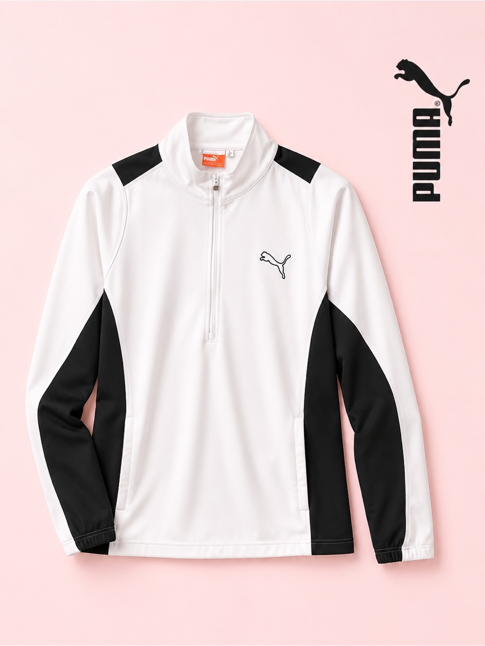 Puma StormCELL 1/4 Zip Pullover Women’s Small White Black Golf Jacket